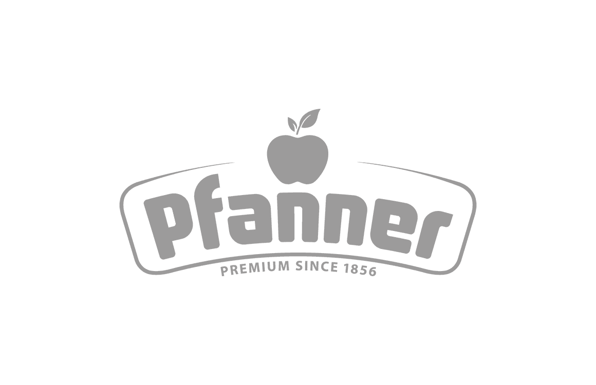 Pfanner logo, Erbacipollina client in Italian food & beverage